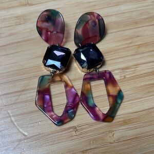 Multicolor Geometric Drop Earrings